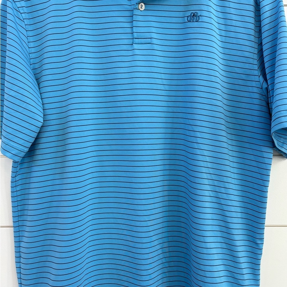 Peter Millar Blue Striped Polo Shirt - Picture 3 of 7